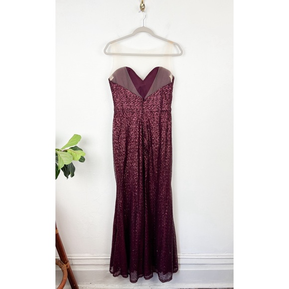 Mori Lee Madeline Gardner Burgundy Sequin Formal Gown Sz 12 - Picture 2 of 8